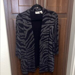 Chico's Travelers Zebra Pattern Cardigan